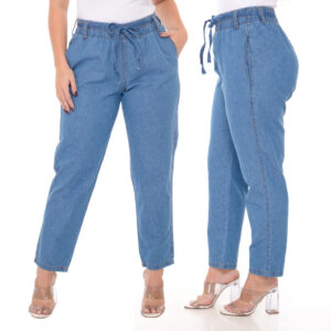 Calça Jeans Feminina Cintura Alta Capri Leve