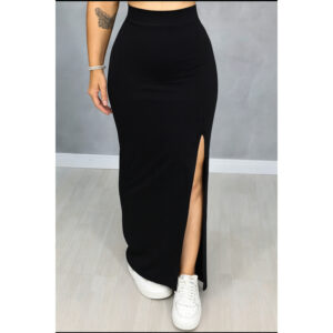 Saia Longa Plus Size com Fenda Lateral - Zero Transparência